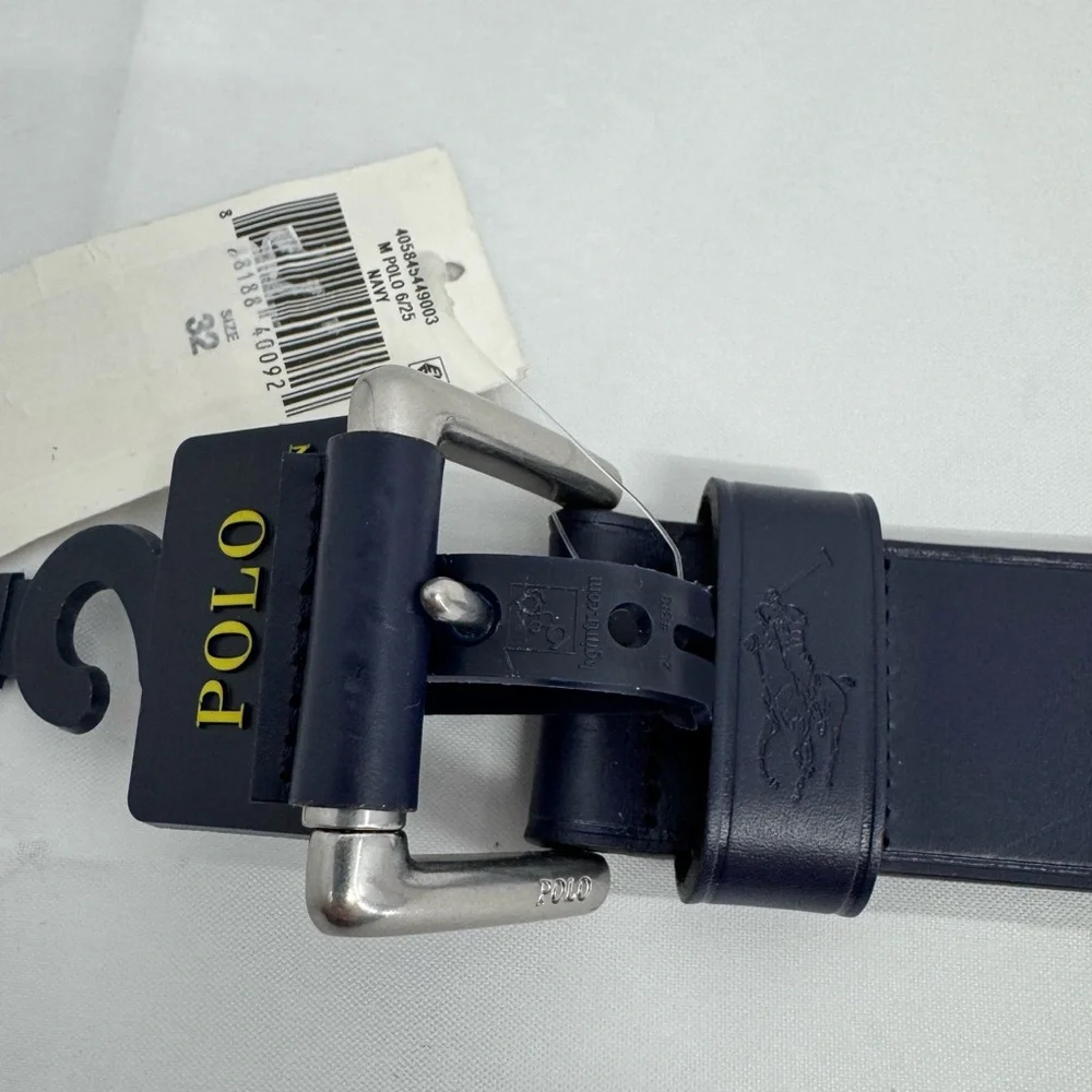 NWT POLO RALPH LAUREN US 32 Signature Pony Men's Leather Belt 1.5